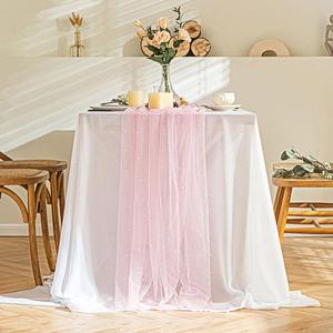 Hot Bán Nhà Máy Ngọc Trai Lưới Bảng Cờ Voan Đám Cưới Mạng Che Mặt Cho Bohemian Khăn Trải Bàn Hoàn Hảo Đảng Trang Trí - Product Image 2