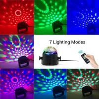 Boule de disco rotative à activation sonore à LED Lumière de fête pour DJ Lumière de scène RVB colorée à LED pour Noël Mariage Fête Spectacle KTV