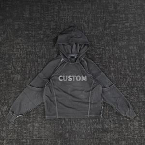 Custom <b>Men's</b> Streetwear <b>Hoodies</b> & Sweatshirts Cotton French Terry Oversized <b>Black</b> Rhinestone Hoodie <b>for</b> <b>Men</b> - Product Image 2