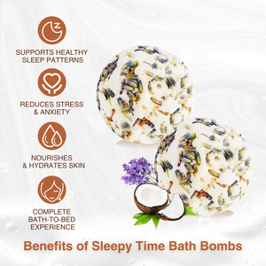 Bombes de bain moussantes à la lavande et à la noix de coco, huiles essentielles, bombes de bain méga moussantes pour une hydratation nourrissante, un bain de bien-être, un cadeau de bain délicieux - Product Image 3