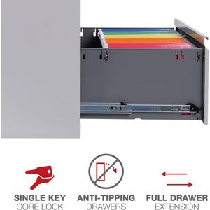 Meuble de classement latéral Essendant Alera gris clair en acier métallique verrouillable pour banque, entrepôt, salle de sport, atelier - Product Image 2