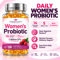 Probiotiques pour femmes, 5 milliards d'UFC, 14 souches, extrait de canneberge, 120 gélules, étiquette personnalisée, complément alimentaire, directement de l'usine