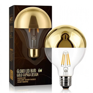 Bombilla LED Globo de 6W con Diseño de Cúpula Dorada, Luz Cálida para Interiores - Product Image 2