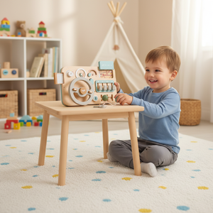 PMZ1257 Tavola delle Attività Montessori in Legno, Giocattolo Educativo Sensoriale con Volante <span class=keywords><strong>per</strong></span> <span class=keywords><strong>Bambini</strong></span> dai <span class=keywords><strong>5</strong></span> ai 7 <span class=keywords><strong>Anni</strong></span> - Product Image 2