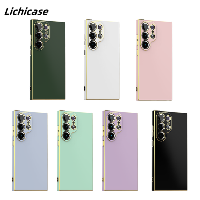 Camera Guard 6D Electroplating Phone Cover for Samsung S24 Ultra A32 S24 Soft TPU Back Cover