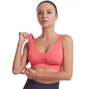 Tùy chỉnh của phụ nữ XL Áo ngực thể thao Tank Top Breathable Hollow lưới ngắn Yoga bra với miễn phí Vòng thép liền mạch phòng tập thể dục thể thao