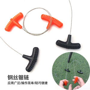 Scie à fil avec poignée en PP orange, outil de survie compact en acier inoxydable pour le camping et les situations d'urgence - Product Image 3