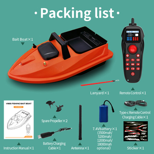 Bateau à appâts V805 GPS 500M Retour automatique 24 points Détection de température 1,5KG Chargement Bateau de pêche à la carpe RC avec écran HD Contrôleur - Product Image 4