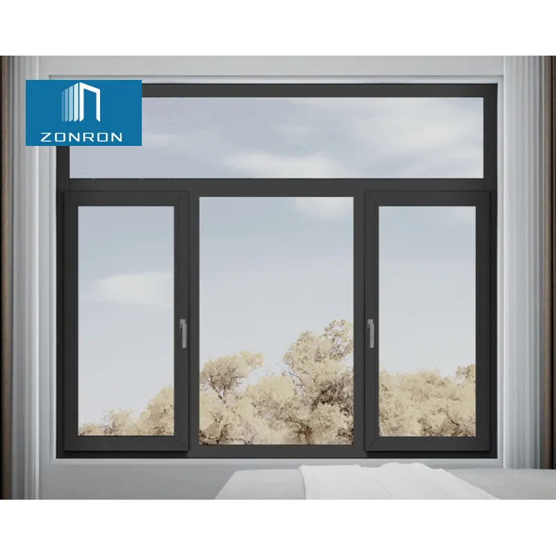 Zonron temperli cam termal kırma alüminyum çerçeve özelleştirmek kanatlı pencere ve kapı daireler için