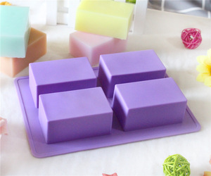 HY Khuôn Xà Phòng Silicon Hình Chữ Nhật Cơ Bản Trơn 4 Khoang - Product Image 4