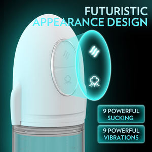 Bomba de vacío para pene tipo vejiga para masturbación masculina, ejercicio de agrandamiento del pene, 9 modos de vibración, impermeable IPX7, sin efectos secundarios - Product Image 2