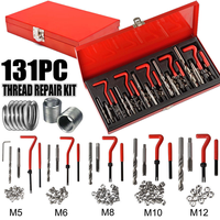 131Pc Kit de réparation de filetage HSS Drill Helicoil Ensemble métrique Heli Coil Tap Insert Case