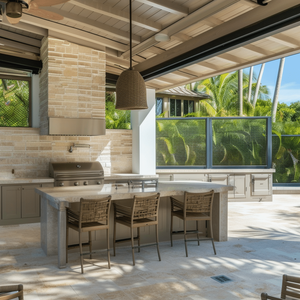 NICOCABINET Cuisine d'extérieur en acier inoxydable personnalisable haut de gamme avec barbecue intégré pour les garden-parties utilisation appartement/centre commercial - Product Image 1