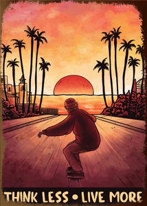 Plaque murale décorative en métal, style rétro, avec logo en étain, motif skateboard et outils de bar, design unique et tendance, pour décoration intérieure - Product Image 4