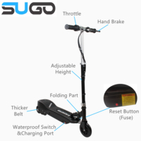 Scooter électrique exporté vers l'Europe, scooter électrique personnalisé pour enfants de 120 W avec certification CE/ROHS/EMC/EN71/EN62115