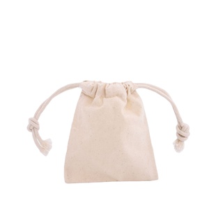 Bolsa de Regalo Pequeña de Algodón Calico Reciclable con Cordón y Logotipo Personalizado - Product Image 4