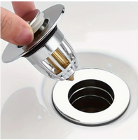 Tapón para fregadero de baño, filtro de drenaje emergente para fregadero con filtro extraíble de acero inoxidable, cesta, Colector de pelo, filtro de drenaje Universal