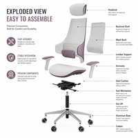 Chaise de bureau ergonomique moderne à dossier haut avec appui-tête réglable, chaise de bureau informatique en gros pour mobilier de bureau d'entreprise