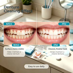 Tabletas de Limpieza para Prótesis Dentales para un Aliento Fresco, Eliminación de Sarro y Manchas, Fórmula de Limpieza Suave - Product Image 4