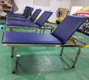 Sala de primeros auxilios médica básica altura fija espalda ajustable Acero inoxidable paciente examen sofá cama - Product Image 4