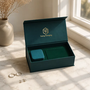 Boîte à bijoux en carton écologique personnalisée avec logo du fournisseur, à fermeture magnétique, pour ranger les bagues, emballage cadeau - Product Image 2