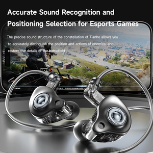 Auriculares con micrófono, auriculares internos con cable, auriculares estéreo HiFi, cable desmontable tipo C de 3,5 mm, para deportes y juegos - Product Image 5