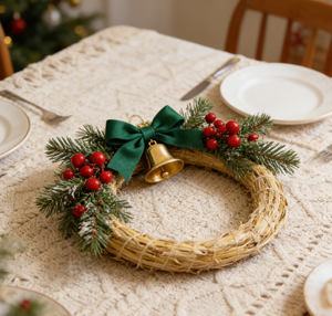 <span class=keywords><strong>Couronne</strong></span> <span class=keywords><strong>de</strong></span> Noël <span class=keywords><strong>de</strong></span> 27 cm <span class=keywords><strong>de</strong></span> diamètre fabriquée <span class=keywords><strong>en</strong></span> usine pour la décoration murale, décoration <span class=keywords><strong>de</strong></span> porte, <span class=keywords><strong>couronne</strong></span> <span class=keywords><strong>en</strong></span> <span class=keywords><strong>paille</strong></span> uniquement - Product Image 4