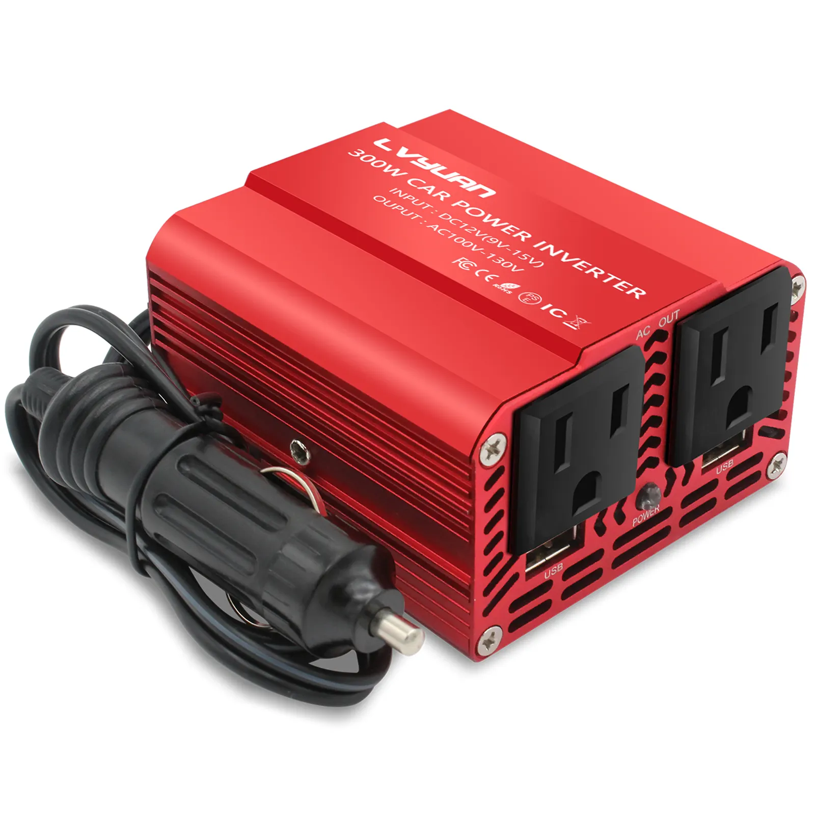 Correction Wave Converter DC to AC 12V to 110V 150W Power Inverter With Car Cigarette Lighter Charger