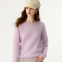 Fournisseur en gros de pulls en cachemire et laine pour femmes, OEM et ODM, pulls en laine jacquard à col rond personnalisés