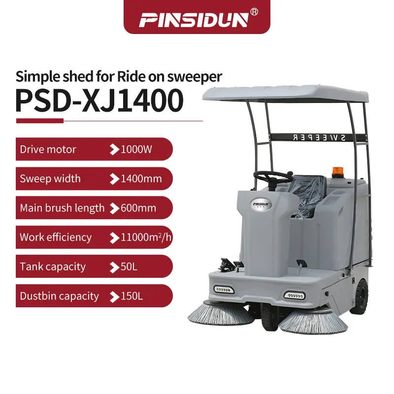 PSD-SJ1400 new 2024 products ride on sweeper floor scrubber and sweeper sweeper road