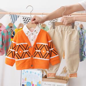 Nouveauté mode printemps automne, ensemble de vêtements pour enfants imprimés, 3 pièces, manteau à manches longues + chemise + pantalon pour enfants - Product Image 3