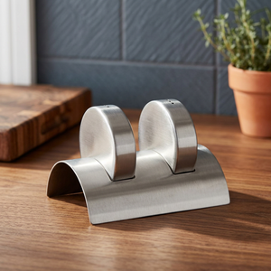 Juego de Salero y Pimentero de Acero Inoxidable Ecológico MARVEL/MAYFAIR/OEM para Cocina Moderna con Soporte Decorativo - Product Image 1