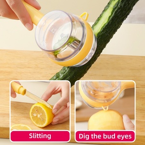 <b>Multifunctional</b> Plastic Steel Peeling Knife Storage Box Manual Apple Peeling <b>Cutter</b> Veggie Tools Portable Kitchen Accessories - Product Image 2