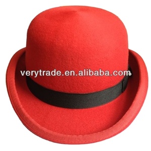 Cappello da Uomo Stile Charlie Chaplin, Cappello Bombetta Rosso - Product Image 2