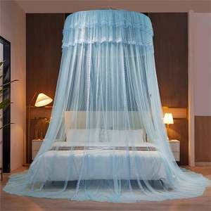 Nouveau modèle de moustiquaire et auvent de lit en forme de dôme à double couche pour l'installation au plafond domestique pas besoin de trous de perforation - Product Image 4