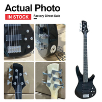 Guitare basse électrique 5 cordes OEM de haute qualité, manche en érable, basse noire, instrument de performance rock professionnel