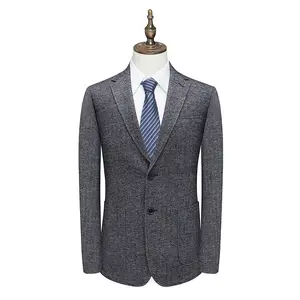 Nuevos diseños estilo coreano formal blazer de Cachemira de un solo lado biazer Primavera invierno Desgaste Trajes de hombre de negocios OEM