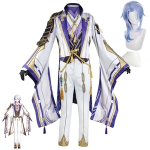 Disfraz de Cosplay de <span class=keywords><strong>Kamisato</strong></span> <span class=keywords><strong>Ayato</strong></span> de Genshin Impact, Uniforme, Peluca, Disfraces de Anime para Halloween para Hombre, Juego - Product Image 1