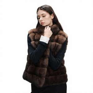 Gilet in Pelliccia di Zibellino Sintetica per Donna, Nuovo Design Invernale con Collo Alto, Spesso e Morbido - Product Image 2