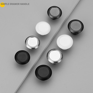 Kenop Lemari Gaya Eropa, Gagang Tarik Porselen Datar Satu Lubang, Kenop Laci Minimalis Modern dari Paduan Seng Bulat - Product Image 2