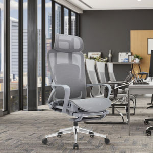 ग्रे एर्गोनोमिक लिफ्ट कुर्सी समायोज्य पु आधुनिक डिजाइन एल्यूमीनियम फुटरेस्ट प्लास्टिक पैरों को बढ़ाया गया आराम - Product Image 2