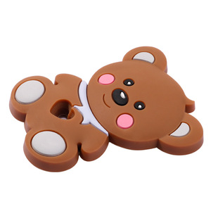 Mordedor de silicona para bebé con forma de oso, anillo de dentición infantil, mordedor de dibujos animados para moler encías, juguete de silicona de grado alimenticio con animales, 0-24 meses - Product Image 4
