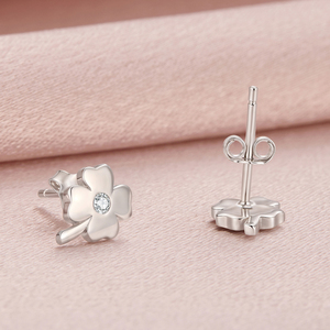 Lindos pendientes con forma de flor y piedra de circón, chapados en oro y plata, regalo de joyería unisex - Product Image 4