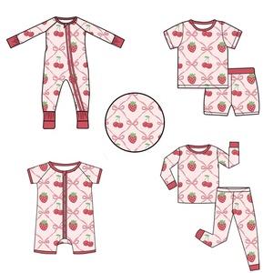 Groothandel Baby Rompertjes Fabriek Op Maat Bedrukte Bamboe Babykleding Casual Pyjama Sets Baby & Peuter Boetiek Baby Outfit Set - Product Image 2