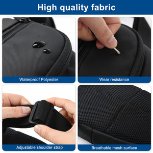 맞춤형 방수 나일론 남성 슬링 벨트 크로스 바디 가죽 숄더 크로스 바디 데이팩 남성용 메신저 가슴 숄더 백 - Product Image 3