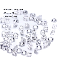 Toptan Laboratuvarda Yetiştirilmiş Elmaslar 0.01ct - 0.12ct Küçük Boy Yuvarlak HPHT Mele Mükemmel Kesim Takı Yapımı İçin