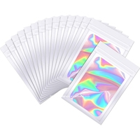 Sacs à fermeture éclair en PE Mylar holographique imprimés en gravure personnalisés, petits sacs, recyclables, transparents, pour l'emballage de coques de téléphone portable