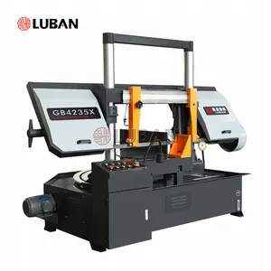 Çin'de yapılan LUBAN paslanmaz açı testere makinesi GB4235X açı bant kesici testere makinesi