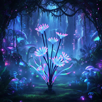 Lumière d'arbre Avatar, lumière colorée en forme de chrysanthème renard à neuf queues, lumière de plante illuminée DC24V, simulation de plante pour jardin et parc