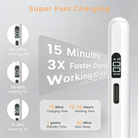 Stylet actif à écran LED, niveau de batterie numérique, technologie de rejet de la paume, sensibilité à l'inclinaison, chargement Type-C, 130 mAh